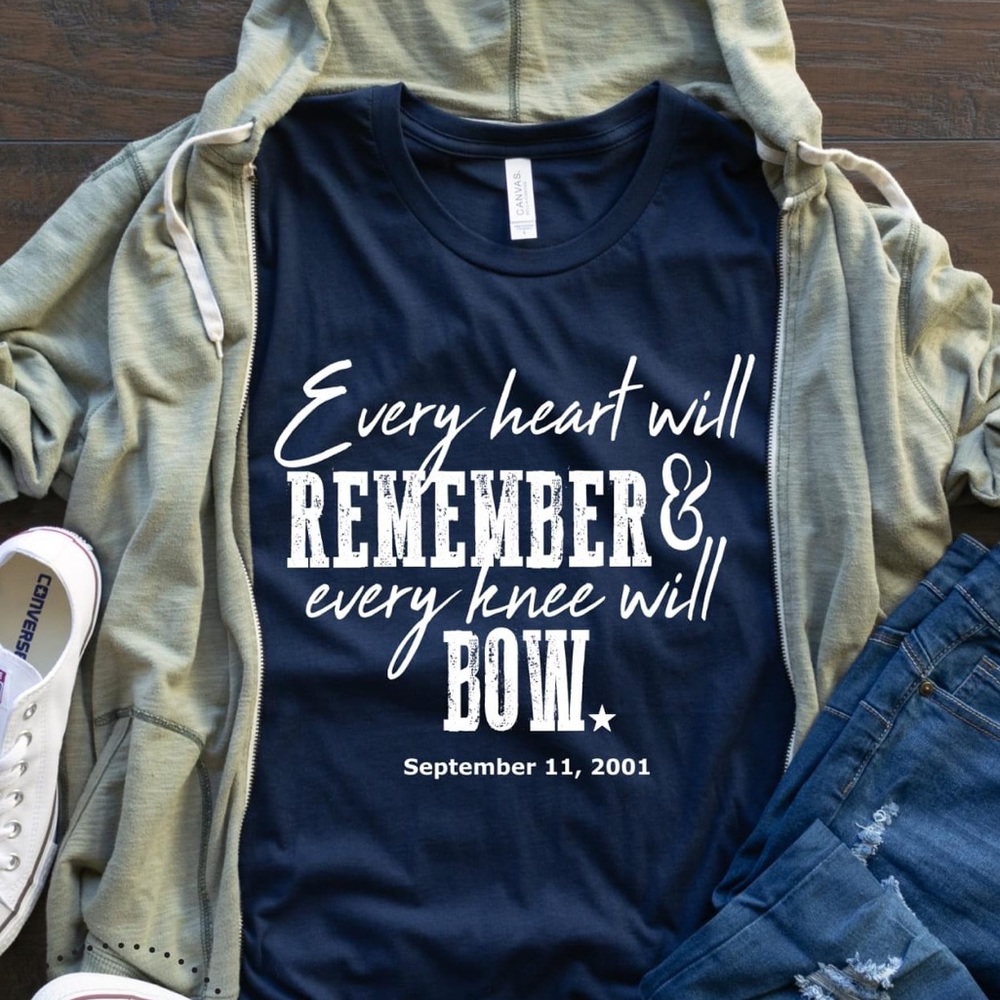 Sept 11 Every Heart Will Remember Twin Towers T-Shirt Sizes XS-XL